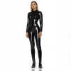 Women's Shaping PVC Shiny Jumpsuit PU Faux Leather Bodycon Bodysuit Woman Full Body Tights Zipper Open Crotch Sexy Leotard XX6550