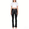Sexy Girl Pants Featuring a Smooth Matte Leather Texture With Exposed Buttocks Tght Fit Long Length And Open At The Ankles N1135