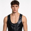 New style Men's Sexy Vest PU Leather Imitation Leather Fashionable Corset Club Stage DS Performance Costume N862