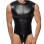 Men's Erotic Jumpsuit Leather Coat Body Suit Vest Nightclub Stage Performance Costume N860