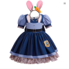 Kids Cosplay Judy Hopps Police Dress Girl Officer Bunny Dress up Children Carnival Birthday Halloween Party Princess Costumes 25034