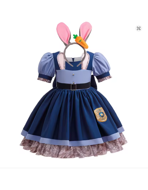 Kids Cosplay Judy Hopps Police Dress Girl Officer Bunny Dress up Children Carnival Birthday Halloween Party Princess Costumes 25034