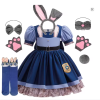 Kids Cosplay Judy Hopps Police Dress Girl Officer Bunny Dress up Children Carnival Birthday Halloween Party Princess Costumes 25034