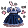 Kids Cosplay Judy Hopps Police Dress Girl Officer Bunny Dress up Children Carnival Birthday Halloween Party Princess Costumes 25034