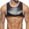 Mens Adult Glossy Cropped Tank Top Solid Color Sleeveless Corset Vest Tops Swimwear Bodybuilding Sports Bra Vest Tee Nightwear N864