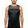 Mens Vest U-neck Chest Mesh Sleeveless T-Shirts Tops Summer Casual Sports Tank Tee Tshirt Clothing For Men Plus Size N861