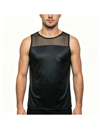 Mens Vest U-neck Chest Mesh Sleeveless T-Shirts Tops Summer Casual Sports Tank Tee Tshirt Clothing For Men Plus Size N861