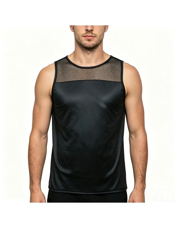 Mens Vest U-neck Chest Mesh Sleeveless T-Shirts Tops Summer Casual Sports Tank Tee Tshirt Clothing For Men Plus Size N861