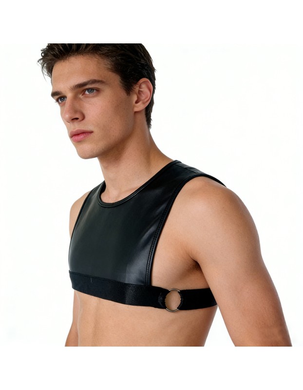 Mens Adult Glossy Cropped Tank Top Solid Color Sleeveless Corset Vest Tops Swimwear Bodybuilding Sports Bra Vest Tee Nightwear N864