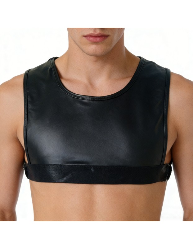 Mens Adult Glossy Cropped Tank Top Solid Color Sleeveless Corset Vest Tops Swimwear Bodybuilding Sports Bra Vest Tee Nightwear N864