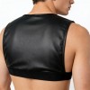 Mens Adult Glossy Cropped Tank Top Solid Color Sleeveless Corset Vest Tops Swimwear Bodybuilding Sports Bra Vest Tee Nightwear N864