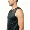 Mens Vest U-neck Chest Mesh Sleeveless T-Shirts Tops Summer Casual Sports Tank Tee Tshirt Clothing For Men Plus Size N861