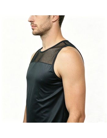 Mens Vest U-neck Chest Mesh Sleeveless T-Shirts Tops Summer Casual Sports Tank Tee Tshirt Clothing For Men Plus Size N861