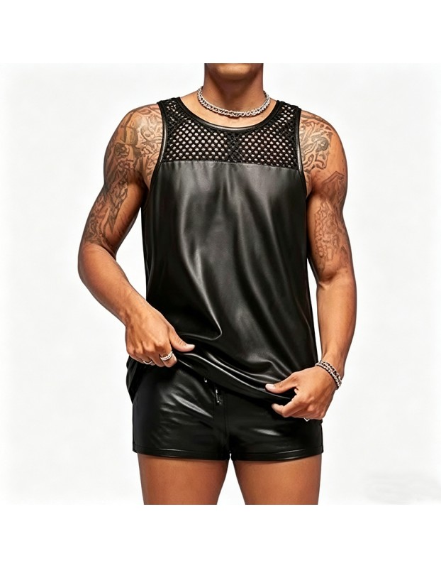 Mens Vest U-neck Chest Mesh Sleeveless T-Shirts Tops Summer Casual Sports Tank Tee Tshirt Clothing For Men Plus Size N861