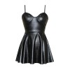 Women Erotic Lingerie Black Leather Mini Dress Porno Costumes Nightclub Sexy Dresses Party Club wear Sleepwear Desses Party C140