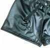 Sexy Mens Boxer Shorts PU Leather Wetlook Penis Pouch Boxers Trunks Open Butt Underwear Gay Front Open Underpants Men's Lingerie N856