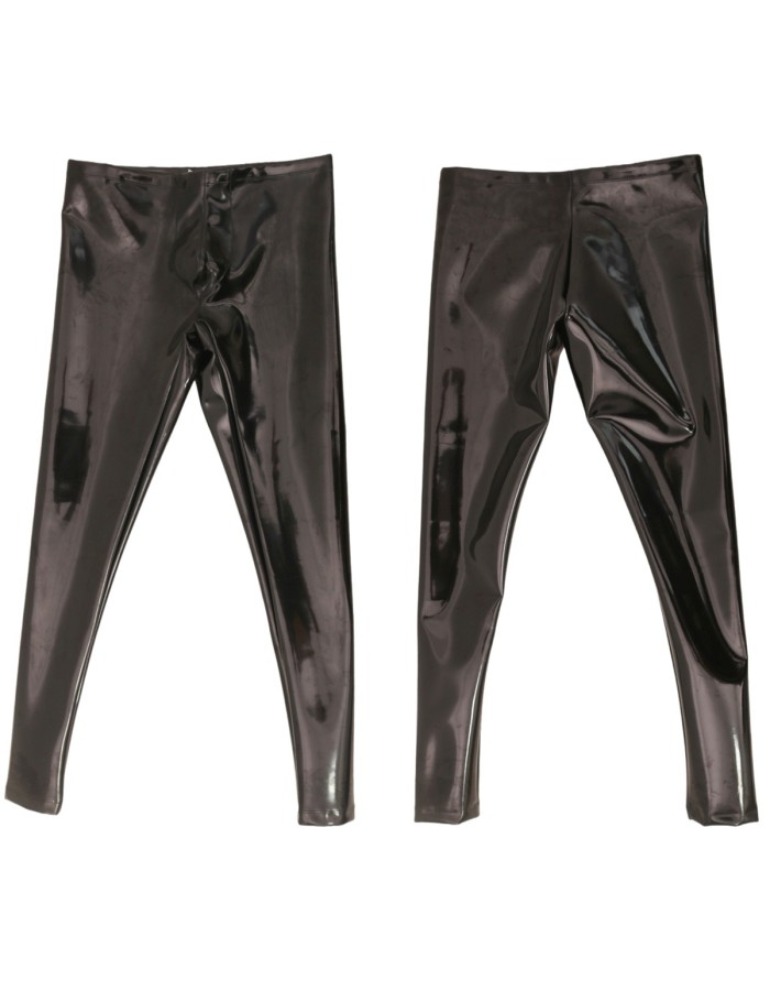 Faux Latex Reversible Double Sided PU Leather Jeans Wet Look PVC Trousers Convex Pouch Legging Tight Shiny Matt Pantalon Spodnie  MNK33