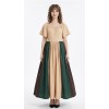 Halloween Costumes for Women Medieval Retro Contrasting Color Slim Swing Dress One-word Shoulder Dress Love Live Cosplay YM0819