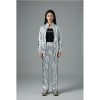 Silver Shiny Hip-Hop Costumes Women Street Dance Sportswear Trendy Jazz Street Dancewear Hip-Hop Performance Cosplay Outfit YM0834