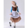 Cinderella Cosplay Costume for Kids Girls Medieval Maid Dress Halloween Performance Outfit Stage Play Clothing for Children YM5856