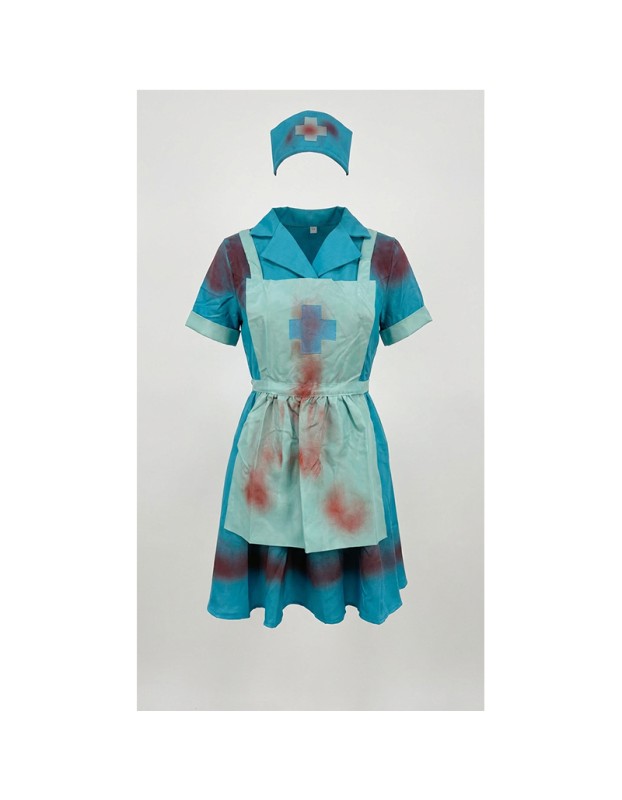 Halloween Adult Horror Bloody Nurse Cosplay Costume for Zombie Female Nurse Role Play Party Stage Outfit YM0948