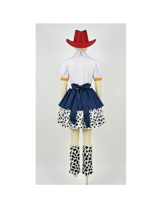Disguise Jessie Cosplay Costume for Kids Women Western Cowboy Doll Costumes Halloween Carnival Party Jessie Polka Dot Dress YM8808