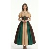 Halloween Costumes for Women Medieval Retro Contrasting Color Slim Swing Dress One-word Shoulder Dress Love Live Cosplay YM0819