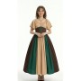 Halloween Costumes for Women Medieval Retro Contrasting Color Slim Swing Dress One-word Shoulder Dress Love Live Cosplay YM0819