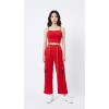 Red Street Dance Outfit for Women Hip Hop Jazz Performance Costume for Students Sports Day Cheerleading Uniform YM0835
