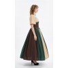 Halloween Costumes for Women Medieval Retro Contrasting Color Slim Swing Dress One-word Shoulder Dress Love Live Cosplay YM0819