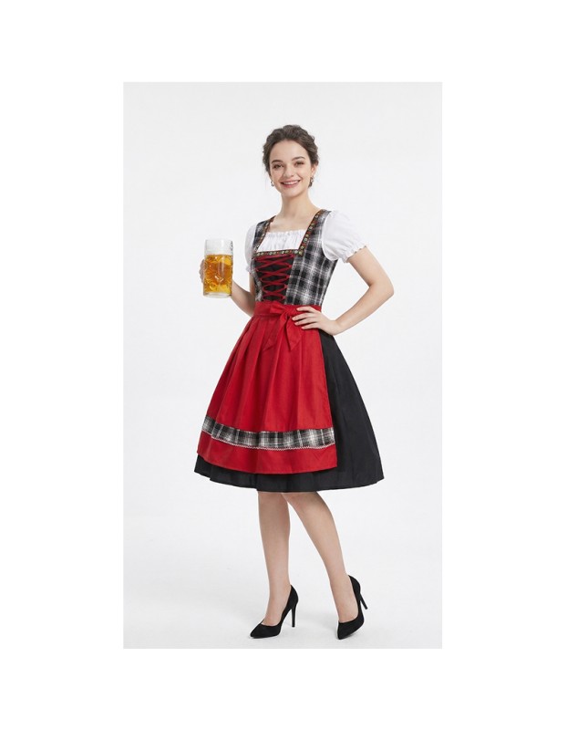 Dirndl Dress for Oktoberfest Bavarian Traditional Costume for Women Cosplay Festival Party Stage Performance Outfit YM8781