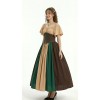 Halloween Costumes for Women Medieval Retro Contrasting Color Slim Swing Dress One-word Shoulder Dress Love Live Cosplay YM0819