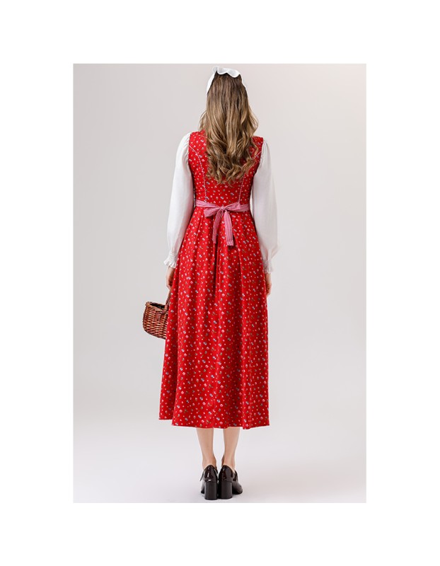 Retro Bavarian Traditional Dirndl Dress for Women Costume for Cosplay Maid Outfit for Oktoberfest Folk Festival Vintage YM0839