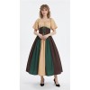 Halloween Costumes for Women Medieval Retro Contrasting Color Slim Swing Dress One-word Shoulder Dress Love Live Cosplay YM0819