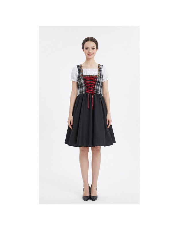 Dirndl Dress for Oktoberfest Bavarian Traditional Costume for Women Cosplay Festival Party Stage Performance Outfit YM8781