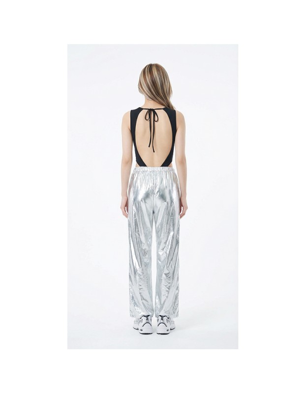 Silver Shiny Hip-Hop Costumes Women Street Dance Sportswear Trendy Jazz Street Dancewear Hip-Hop Performance Cosplay Outfit YM0834