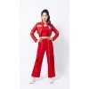 Red Street Dance Outfit for Women Hip Hop Jazz Performance Costume for Students Sports Day Cheerleading Uniform YM0835