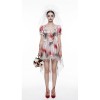 Halloween Horror Ghost Bride Cosplay Costume Dark Bloody Wedding Dress Stage Performance Outfit for Halloween Party for Women YM8768