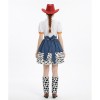 Disguise Jessie Cosplay Costume for Kids Women Western Cowboy Doll Costumes Halloween Carnival Party Jessie Polka Dot Dress YM8808
