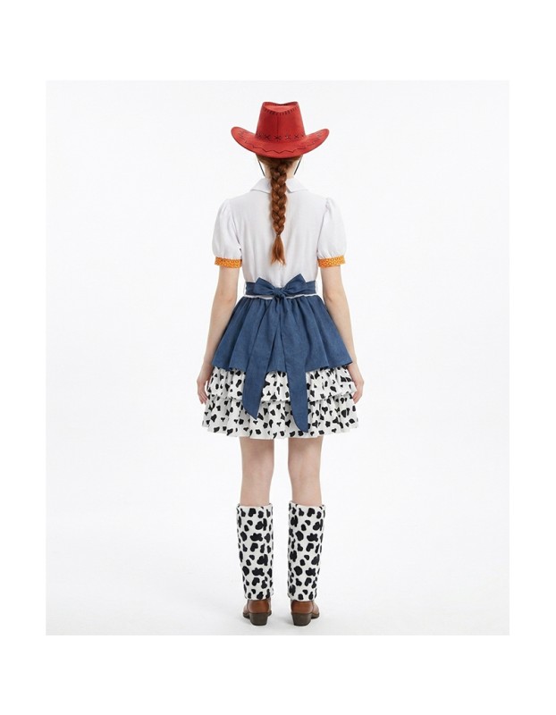 Disguise Jessie Cosplay Costume for Kids Women Western Cowboy Doll Costumes Halloween Carnival Party Jessie Polka Dot Dress YM8808
