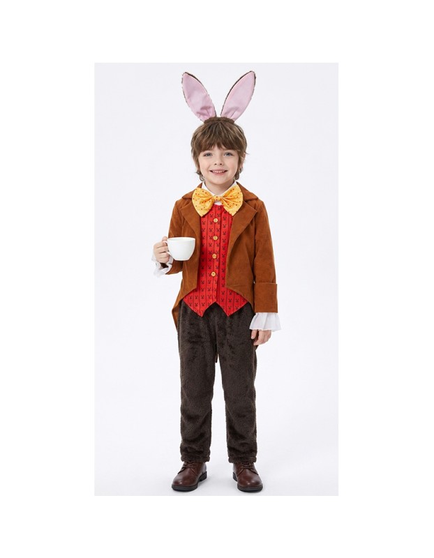 Brand New Halloween Look: Alice Through the Looking Glass White Rabbit Costume for Children - Premium Animal Character Performance Wear YM8812