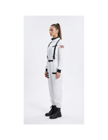 Astronaut Costume Adult White Spaceman Costume Plus Size Women Space Suit Party Dress up Costume Astronaut Suit YM8818
