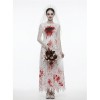 Halloween Party Scary Bridal Orgy Cosplay Costume White Veil Skull Ghost Bride Zombie Bloodstained Dress Bar Party Game Theme YM8811