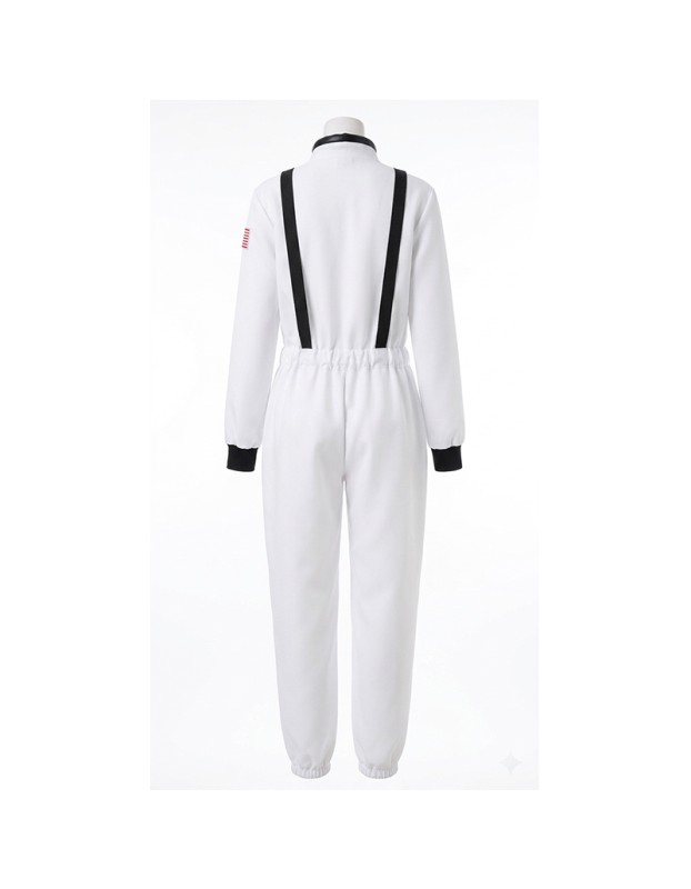 Astronaut Costume Adult White Spaceman Costume Plus Size Women Space Suit Party Dress up Costume Astronaut Suit YM8818