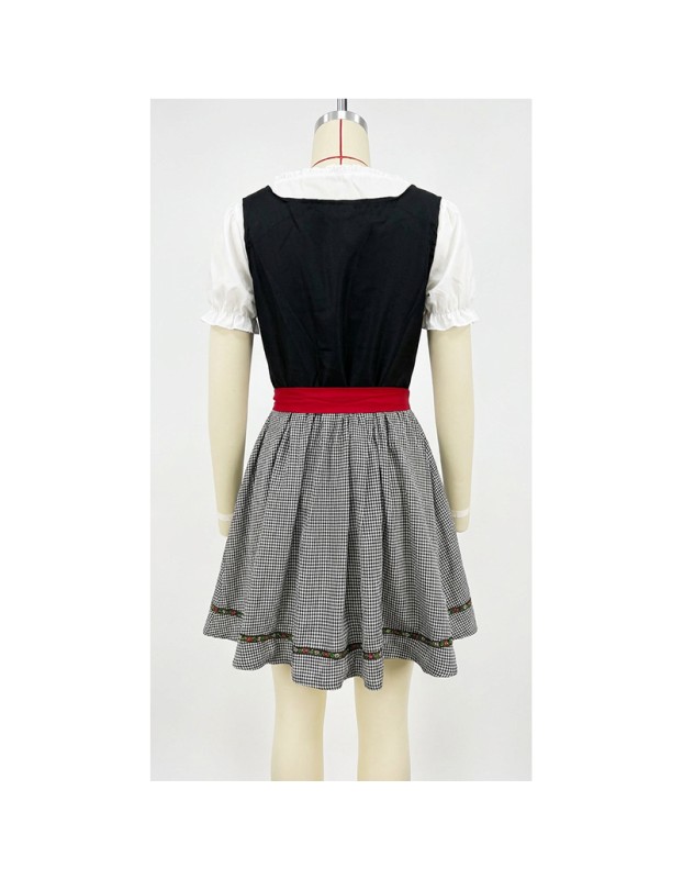 Women German Dirndl Dress Oktoberfest Beer Festival Bavarian Costume Halloween Cosplay Maid Outfit YM8820