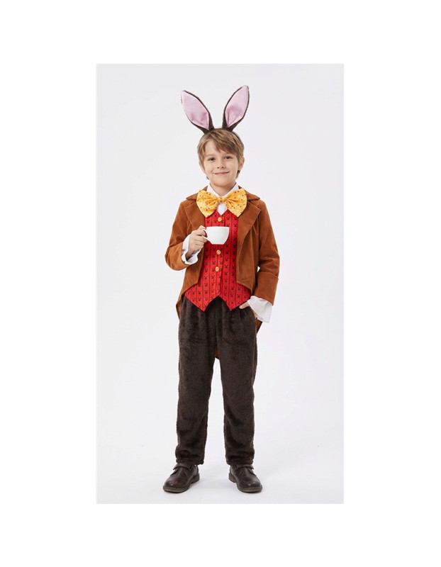 Brand New Halloween Look: Alice Through the Looking Glass White Rabbit Costume for Children - Premium Animal Character Performance Wear YM8812