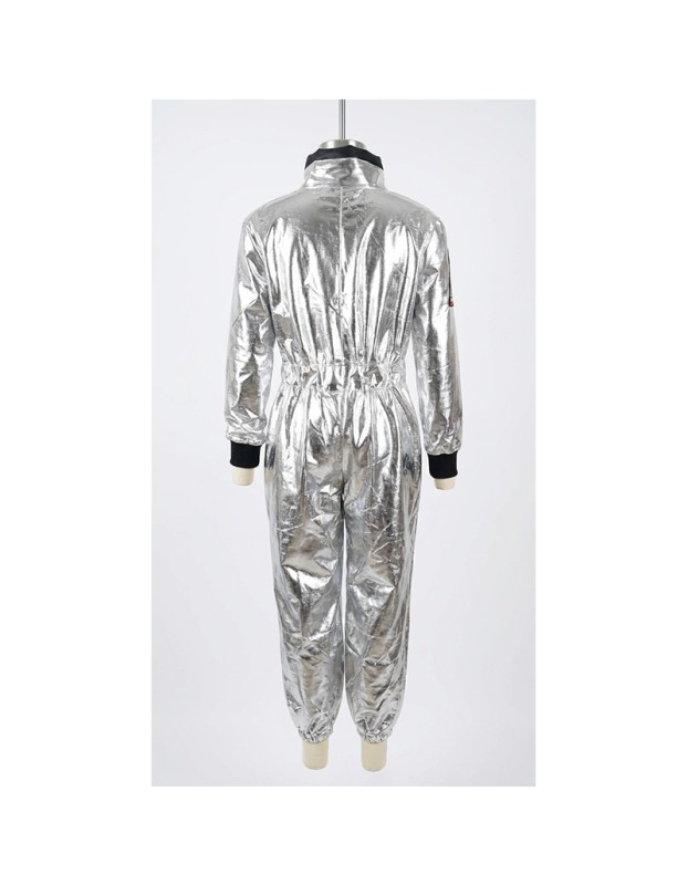 Boys Girls Astronaut Costume Silver Space Suit Halloween Role Play Costume for Kids Party Performance New Year Carnival Gift YM8819