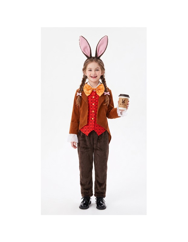 Brand New Halloween Look: Alice Through the Looking Glass White Rabbit Costume for Children - Premium Animal Character Performance Wear YM8812