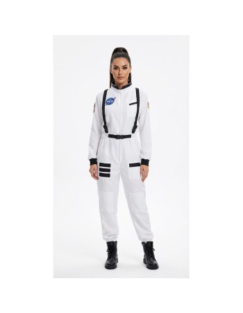 Astronaut Costume Adult White Spaceman Costume Plus Size Women Space Suit Party Dress up Costume Astronaut Suit YM8818