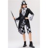 Halloween Mad Hatter Cosplay Costume, Plaid Formal Suit Stage Drama Role Play Outfit YM8813